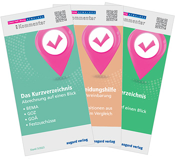 Praktische Helfer f&uuml;r die zahn&auml;rztliche Abrechnung